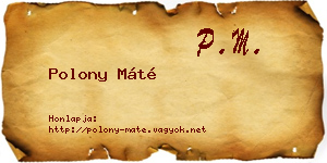 Polony Máté névjegykártya